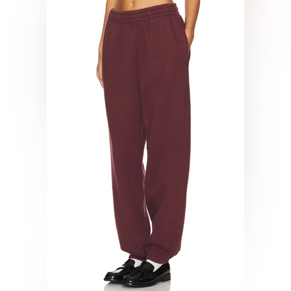 Anine Bing Pants - ANINE BING Karter Jogger in Dark Burgundy